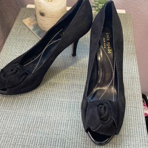 #159 Kate Spade Black Peep Toe Heels